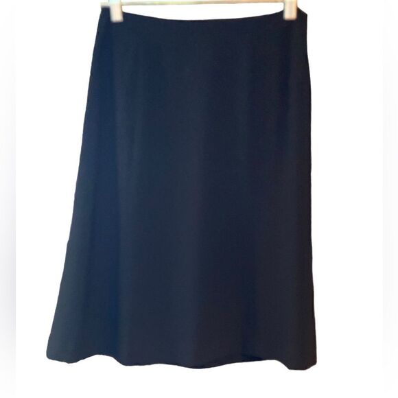 Talbots Sz 6P Classic Black Corporate Workwear Swing Knee Length Skirt - Picture 1 of 9